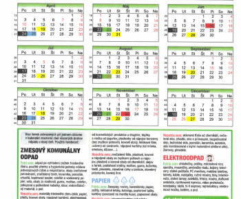 Úradná tabuľa / Zvozový kalendár - foto