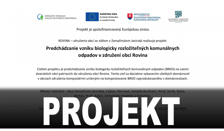 Informácia o projekte OPKŽP_MR Rovina
